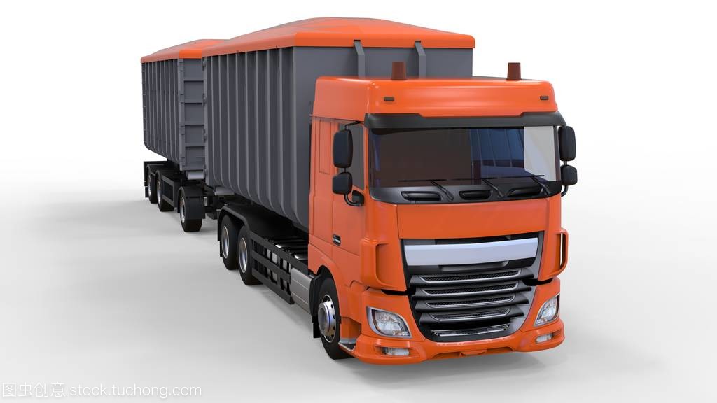 大橙色卡車 連接農業(yè)與城市的3D運輸解決方案