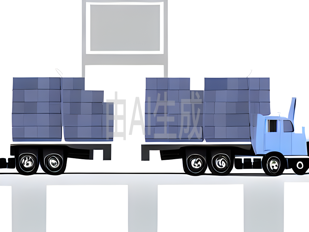 大藍色卡車與分開的拖車 3D渲染技術在農業與大廈運輸中的應用
